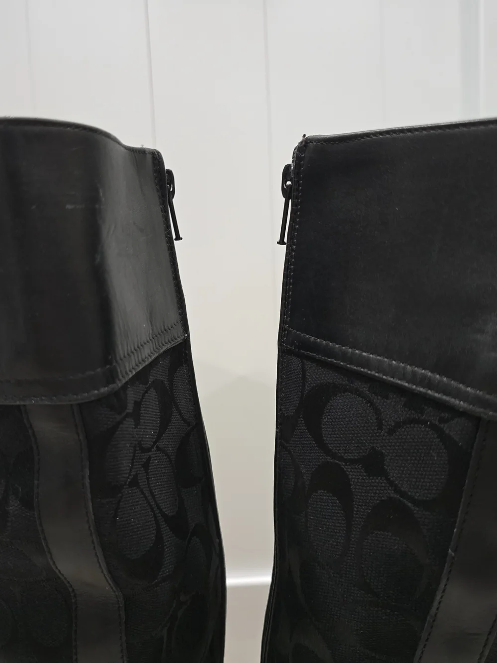 Coach Black Signature Jacquard Knee Boots - Picture 7 of 12